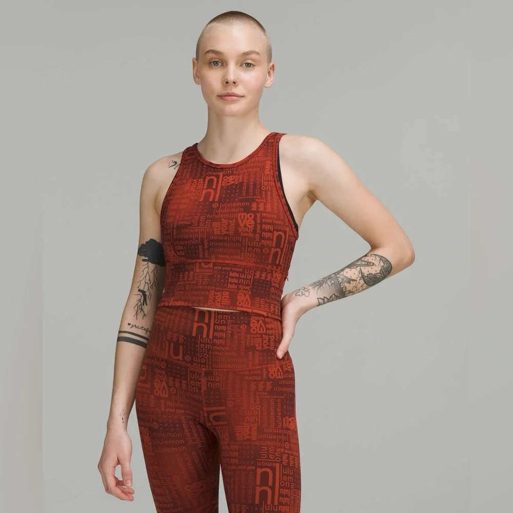 Lululemon Power Pivot Everlux Tank Red Ombre Print XXS